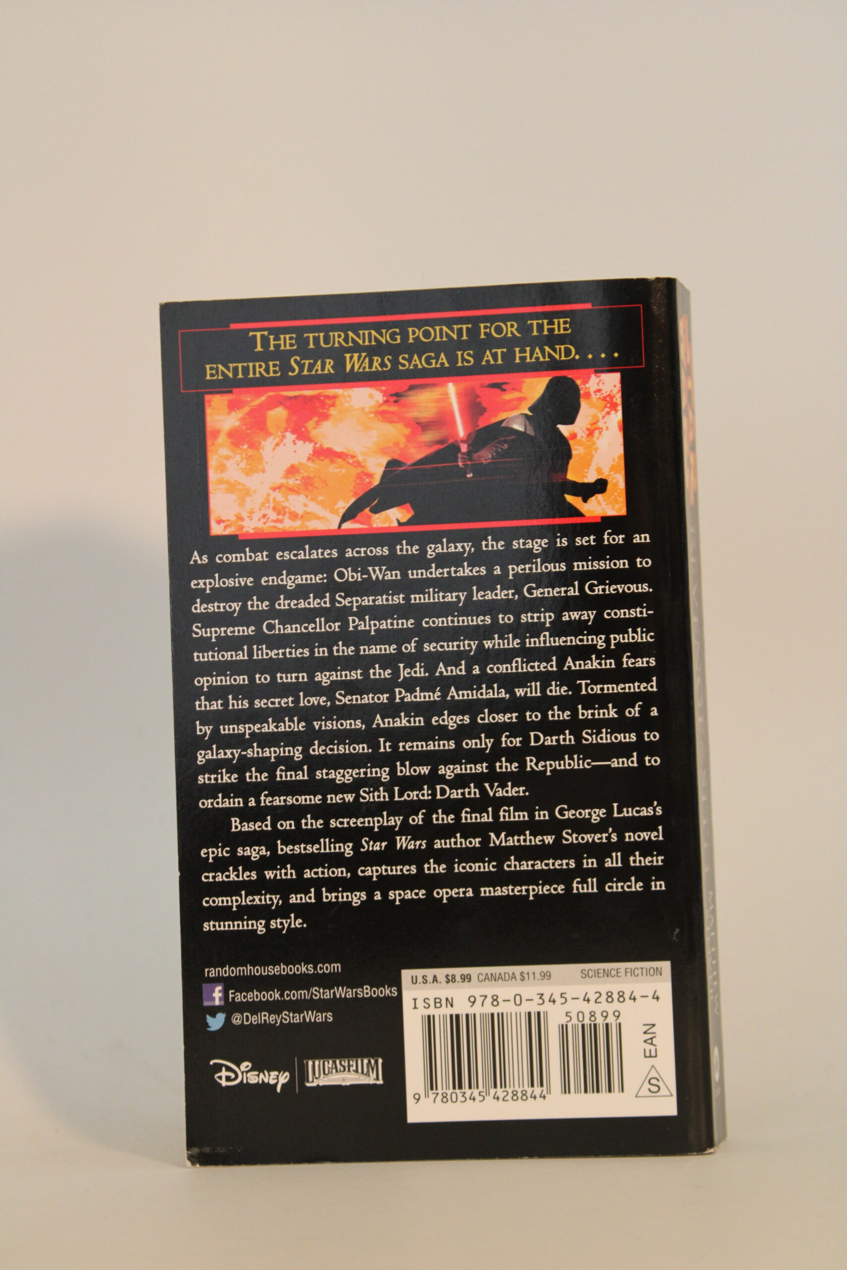 IMG_0634 An image of Star Wars: Dark Lord - The Rise of Darth Vader with its back cover, book description. The book is the only thing in the photo.